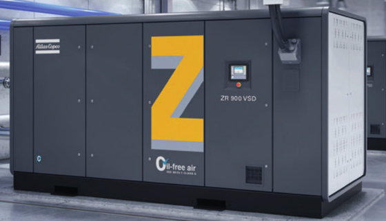 Nul risico op verontreiniging ZR300-750&ZR400-900VSD Atlas Copco olievrije schroefluchtcompressor