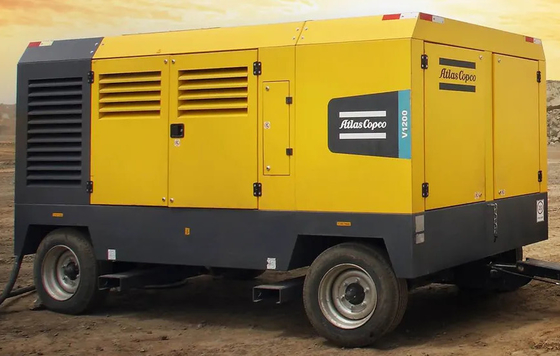 Professionele draagbare compressor V1200 met nominale druk 15-25 bar Gele kleur