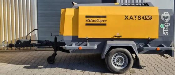 Draagbare compressor XATS156C met gele kleur en nominale druk van 10,3 bar