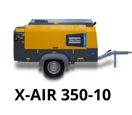 Volledige lading 2300 Rpm Draagbare compressor X-AIR 350-10 met 1 G1 1 2 uitlaatklep Ontworpen voor maximale betrouwbaarheid en veelzijdige industriële